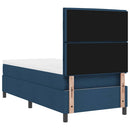 vidaXL Boxrugós ágy matracmal leddel Kék 100 x 200 cm szövet