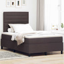 vidaXL Boxrugós ágy matracmal leddel sötétbarna 120 x 190 cm szövet