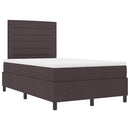 vidaXL Boxrugós ágy matracmal leddel sötétbarna 120 x 190 cm szövet