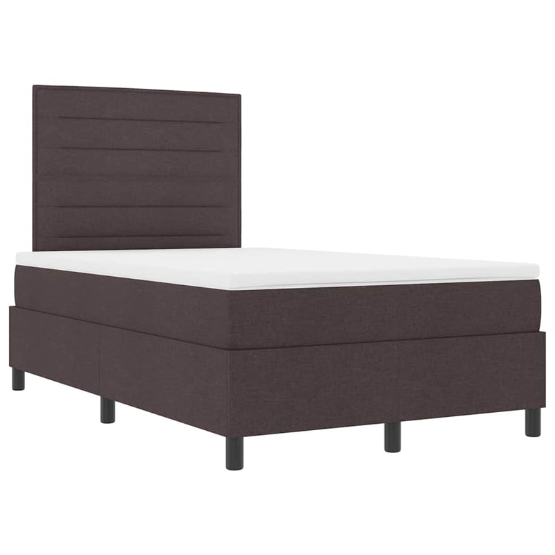 vidaXL Boxrugós ágy matracmal sötétbarna 120 x 190 cm szövet