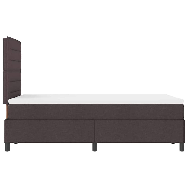 vidaXL Boxrugós ágy matracmal sötétbarna 120 x 190 cm szövet