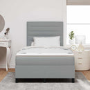 vidaXL Boxrugós ágy matracmal leddel Világosszürke 120 x 200 cm szövet