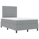 vidaXL Boxrugós ágy matracmal leddel Világosszürke 120 x 200 cm szövet