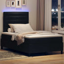vidaXL Boxrugós ágy matracmal leddel Fekete 120 x 200 cm szövet