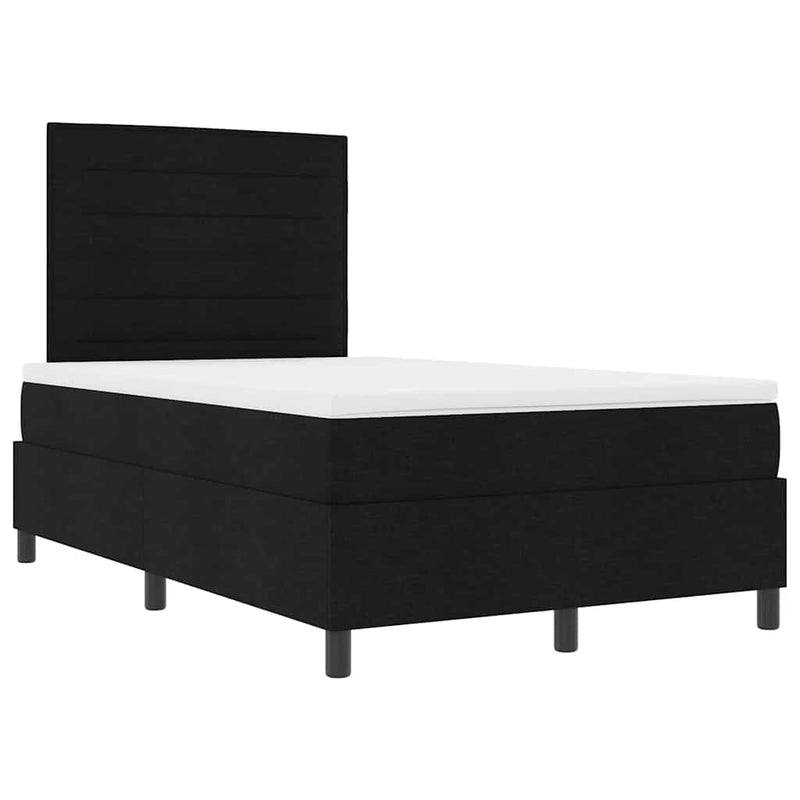 vidaXL Boxrugós ágy matracmal fejtámlával Fekete 120 x 200 cm szövet