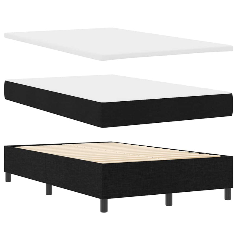 vidaXL Boxrugós ágy matracmal fejtámlával Fekete 120 x 200 cm szövet