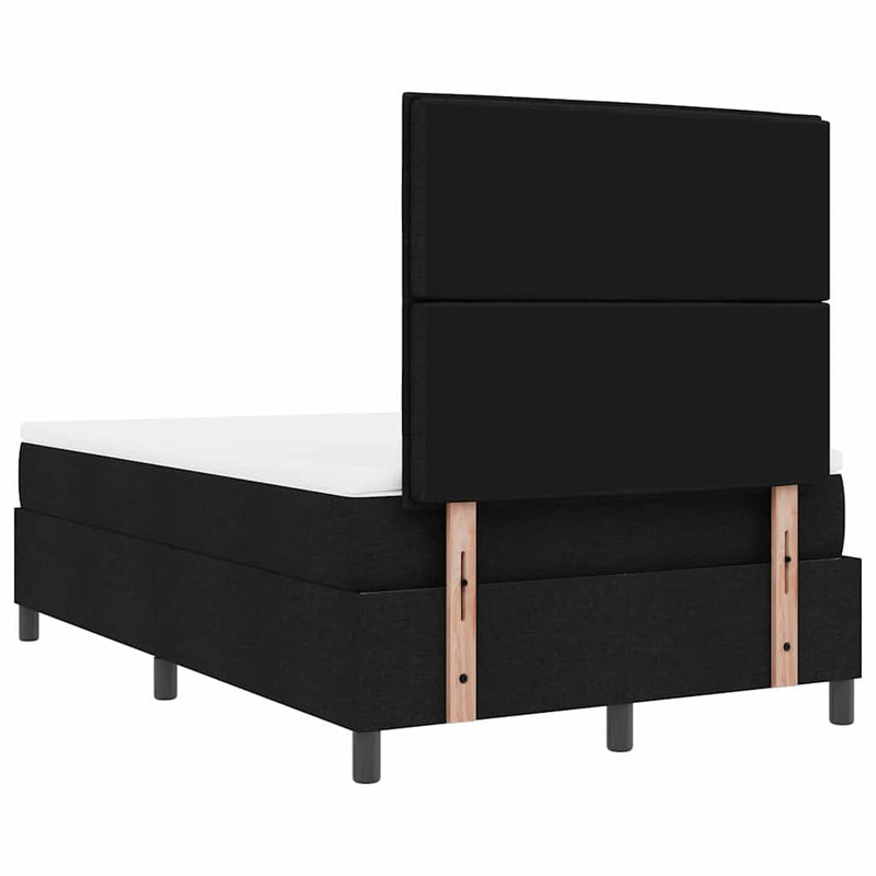vidaXL Boxrugós ágy matracmal fejtámlával Fekete 120 x 200 cm szövet