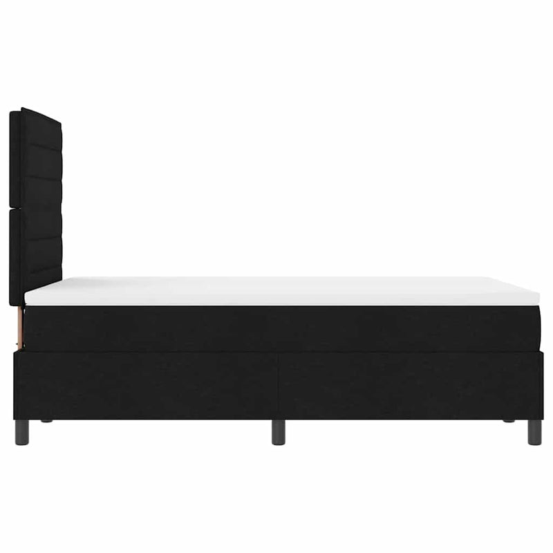 vidaXL Boxrugós ágy matracmal fejtámlával Fekete 120 x 200 cm szövet