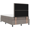 vidaXL Boxrugós ágy LED szalagokkal Tópszínű 120 x 200 cm szövet
