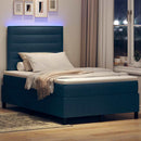vidaXL Boxrugós ágy matracmal leddel Kék 120 x 200 cm szövet