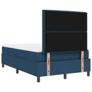 vidaXL Boxrugós ágy matracmal leddel Kék 120 x 200 cm szövet