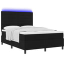 vidaXL Boxrugós ágy matracmal leddel Fekete 140 x 200 cm szövet