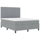 vidaXL Boxrugós ágy matracmal leddel Világosszürke 160 x 200 cm szövet