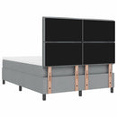 vidaXL Boxrugós ágy matracmal leddel Világosszürke 160 x 200 cm szövet