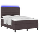 vidaXL Boxrugós ágy matracmal leddel sötétbarna 160 x 200 cm szövet
