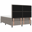 vidaXL Boxrugós ágy LED szalagokkal Tópszínű 160 x 200 cm szövet