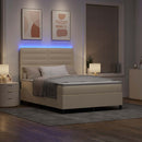 vidaXL Boxrugós ágy matracmal leddel Krém 160 x 200 cm szövet