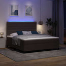 vidaXL Boxrugós ágy matracmal leddel sötétbarna 180 x 200 cm szövet