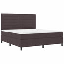 vidaXL Boxrugós ágy matracmal leddel sötétbarna 180 x 200 cm szövet