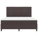vidaXL Boxrugós ágy matracmal leddel sötétbarna 180 x 200 cm szövet