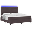vidaXL Boxrugós ágy matracmal leddel sötétbarna 180 x 200 cm szövet