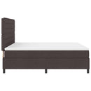 vidaXL Boxrugós ágy matracmal leddel sötétbarna 180 x 200 cm szövet
