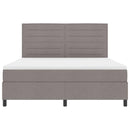vidaXL Boxrugós ágy LED szalagokkal Tópszínű 180 x 200 cm szövet