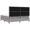 vidaXL Boxrugós ágy matracmal leddel Világosszürke 200 x 200 cm szövet