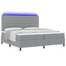vidaXL Boxrugós ágy matracmal leddel Világosszürke 200 x 200 cm szövet