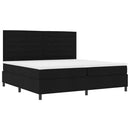 vidaXL Boxrugós ágy matracmal leddel Fekete 200 x 200 cm szövet