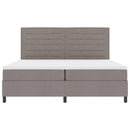 vidaXL Boxrugós ágy LED szalagokkal Tópszínű 200 x 200 cm szövet