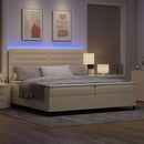 vidaXL Boxrugós ágy matracmal leddel Krém 200 x 200 cm szövet
