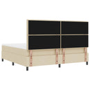 vidaXL Boxrugós ágy matracmal leddel Krém 200 x 200 cm szövet