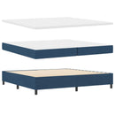 vidaXL Boxrugós ágy matracmal leddel Kék 200 x 200 cm szövet