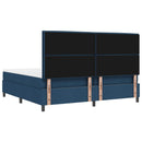 vidaXL Boxrugós ágy matracmal leddel Kék 200 x 200 cm szövet