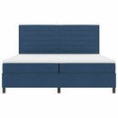 vidaXL Boxrugós ágy matracmal leddel Kék 200 x 200 cm szövet
