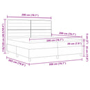 vidaXL Boxrugós ágy matracmal leddel Kék 200 x 200 cm szövet
