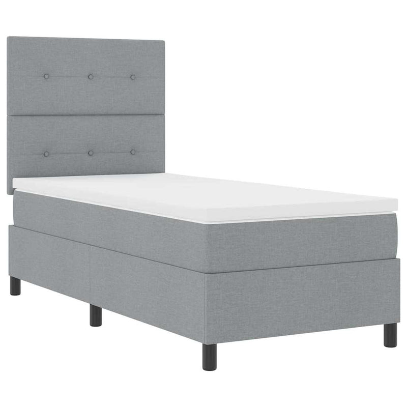 vidaXL Boxrugós ágy matracmal Világosszürke 80 x 200 cm szövet