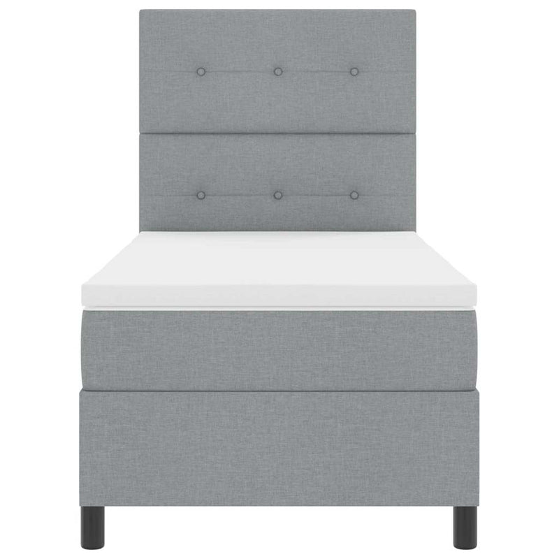 vidaXL Boxrugós ágy matracmal Világosszürke 80 x 200 cm szövet