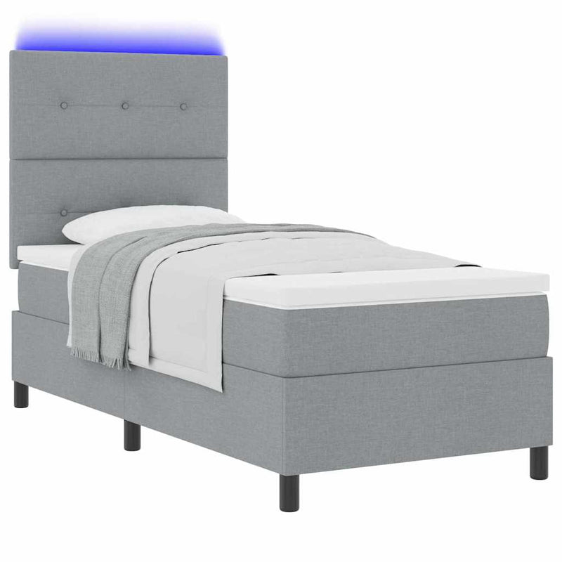 vidaXL Boxrugós ágy matracmal Világosszürke 80 x 200 cm szövet
