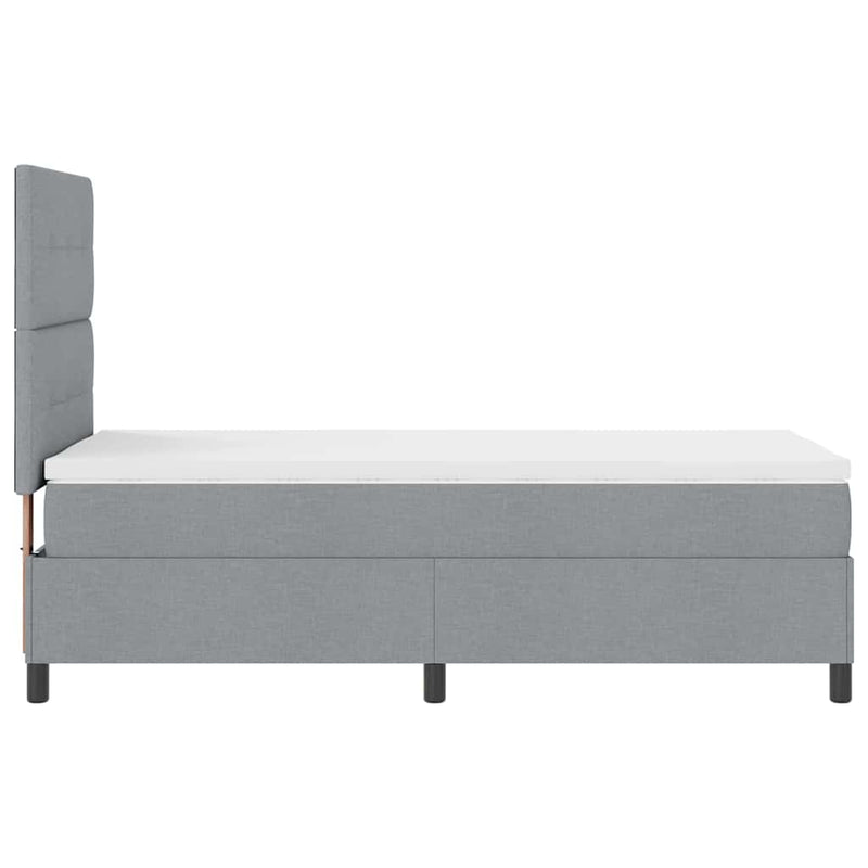 vidaXL Boxrugós ágy matracmal Világosszürke 80 x 200 cm szövet