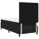 vidaXL Boxrugós ágy LED szalagokkal Fekete 80 x 200 cm szövet