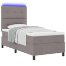 vidaXL Boxrugós ágy matracmal leddel Tópszínű 80 x 200 cm szövet