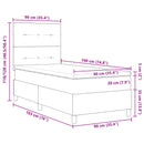 vidaXL Boxrugós ágy LED szalagokkal Sötétszürke 90 x 190 cm szövet