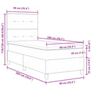 vidaXL Boxrugós ágy LED szalagokkal Sötétszürke 90 x 200 cm szövet