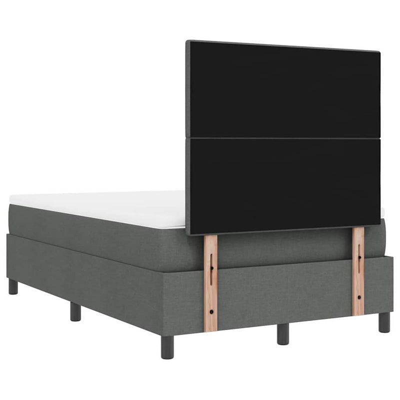 vidaXL Boxrugós ágy matracmal Sötétszürke 120 x 190 cm szövet