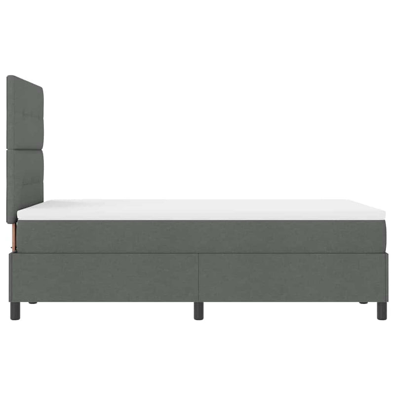 vidaXL Boxrugós ágy matracmal Sötétszürke 120 x 190 cm szövet