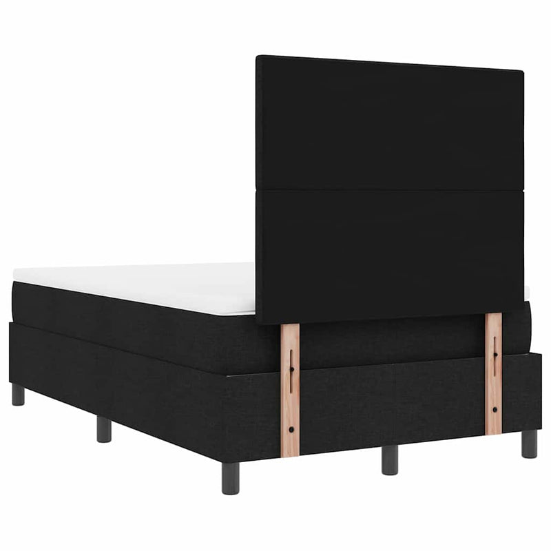 vidaXL Boxrugós ágy matracmal fejtámlával Fekete 120 x 190 cm szövet