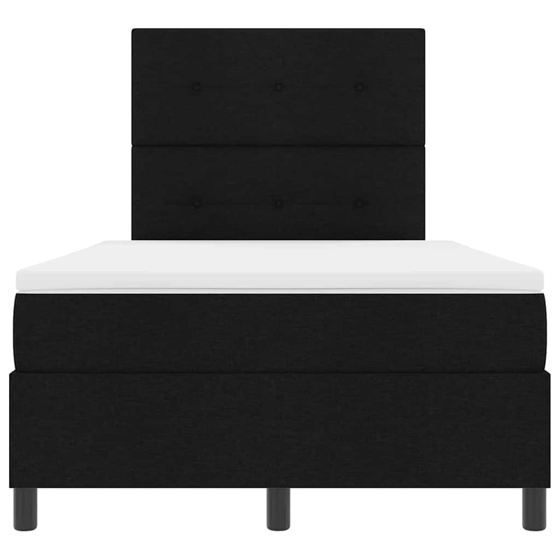 vidaXL Boxrugós ágy matracmal fejtámlával Fekete 120 x 190 cm szövet