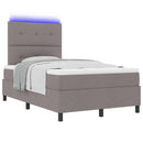 vidaXL Boxrugós ágy LED szalagokkal Tópszínű 120 x 190 cm szövet
